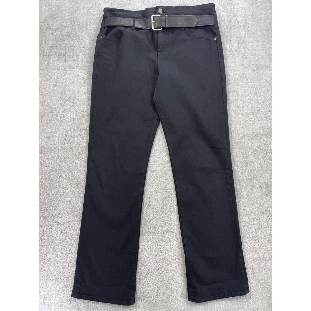 RtA Dexter Jeans Women Medium Black Japanese Denim Straight Leg Belted